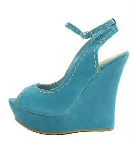 Kiss and Tell Sydney-06 Blue Platform Open Toe Wedge Sandals-0