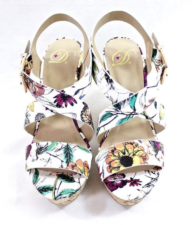 Delicious Baymist White Floral | Wowtrendz | Criss Cross Wedge