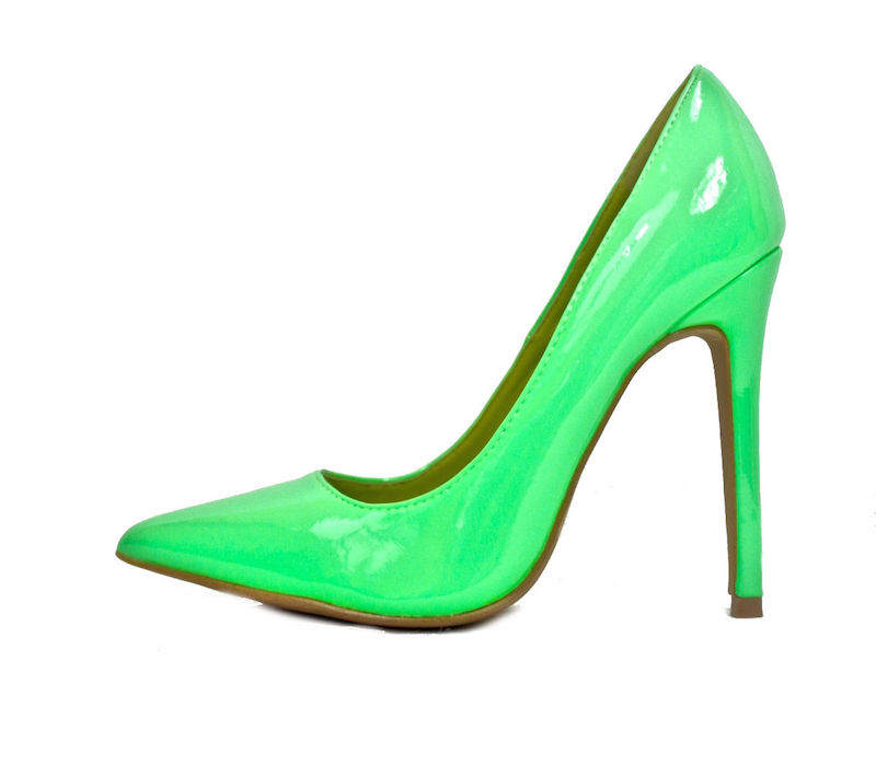 Shoe Republic Neon Green | Wowtrendz | Patent Stiletto Pumps