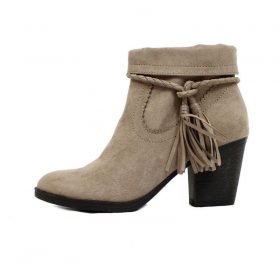 Bamboo Avenge-27 Taupe Suede Tassel Almond Toe Bootie-0