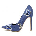 Shoe Republic Marcela Blue Denim Pointy Toe Pumps-0