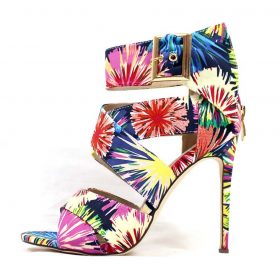 multi colored high heel sandals